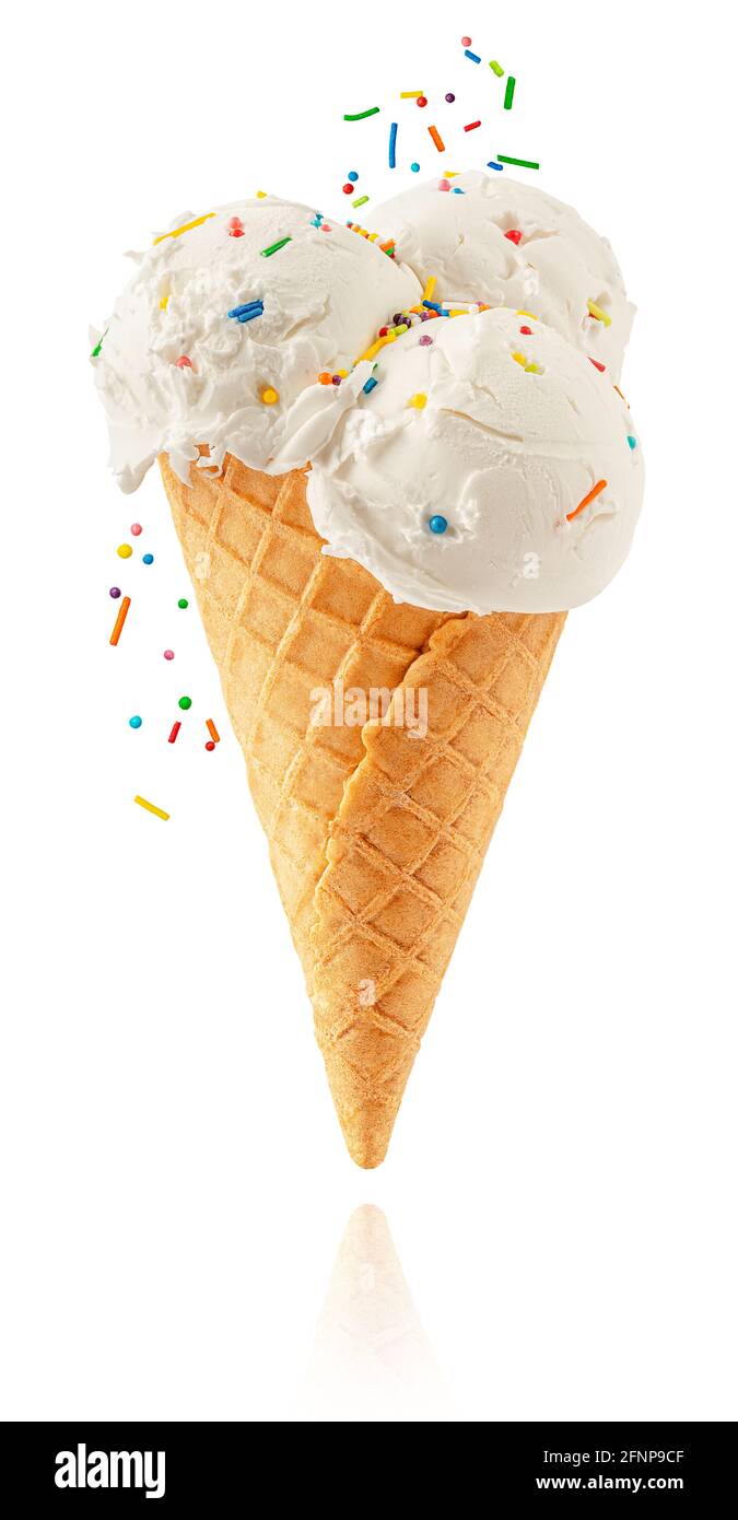 Spruzzare il gelato isolato con il percorso di ritaglio. Foto Stock