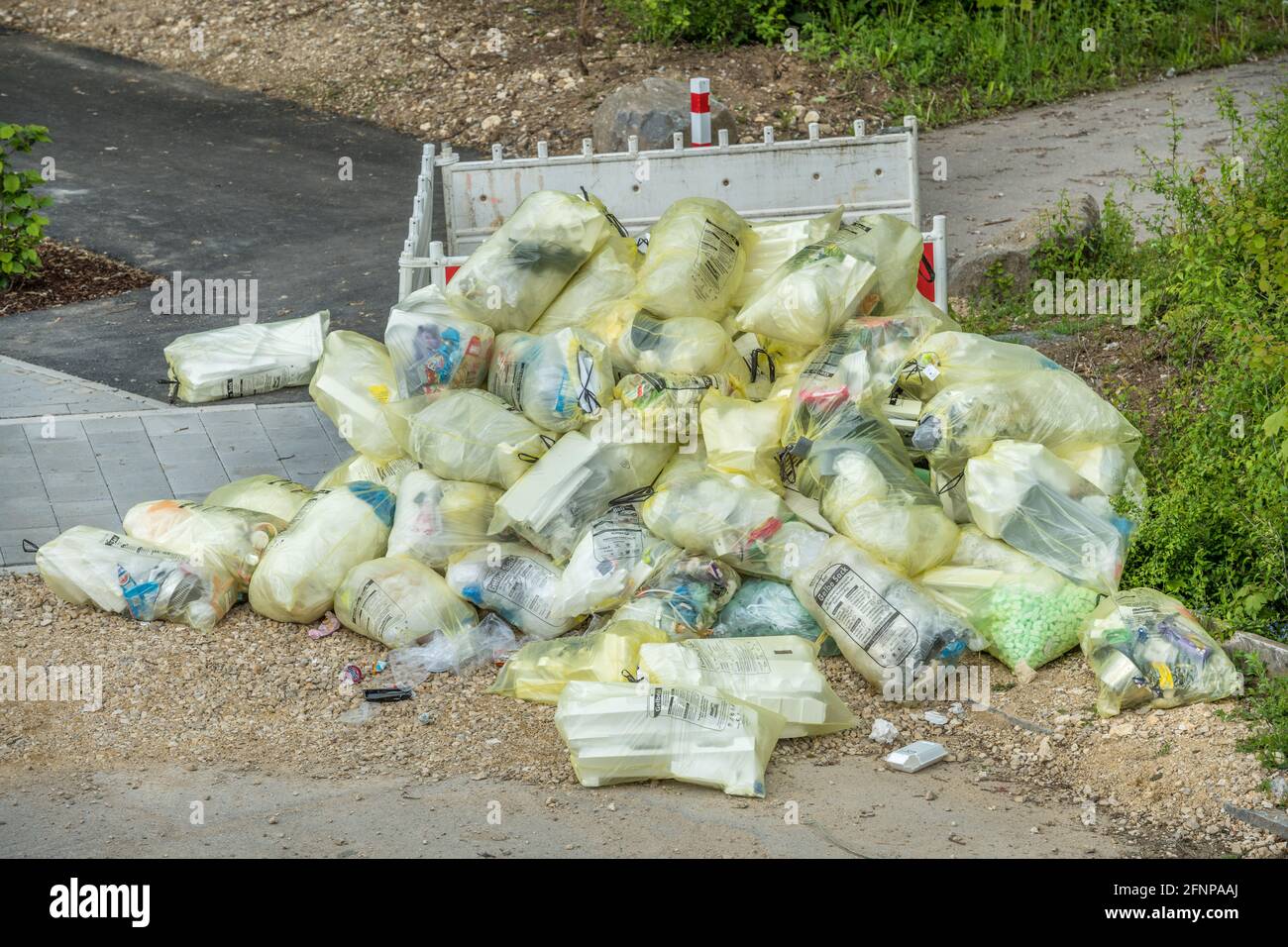 Der Grüne Punkt riciclaggio plastica in Germania, rifiuti rifiuti rifiuti rifiuti Foto Stock
