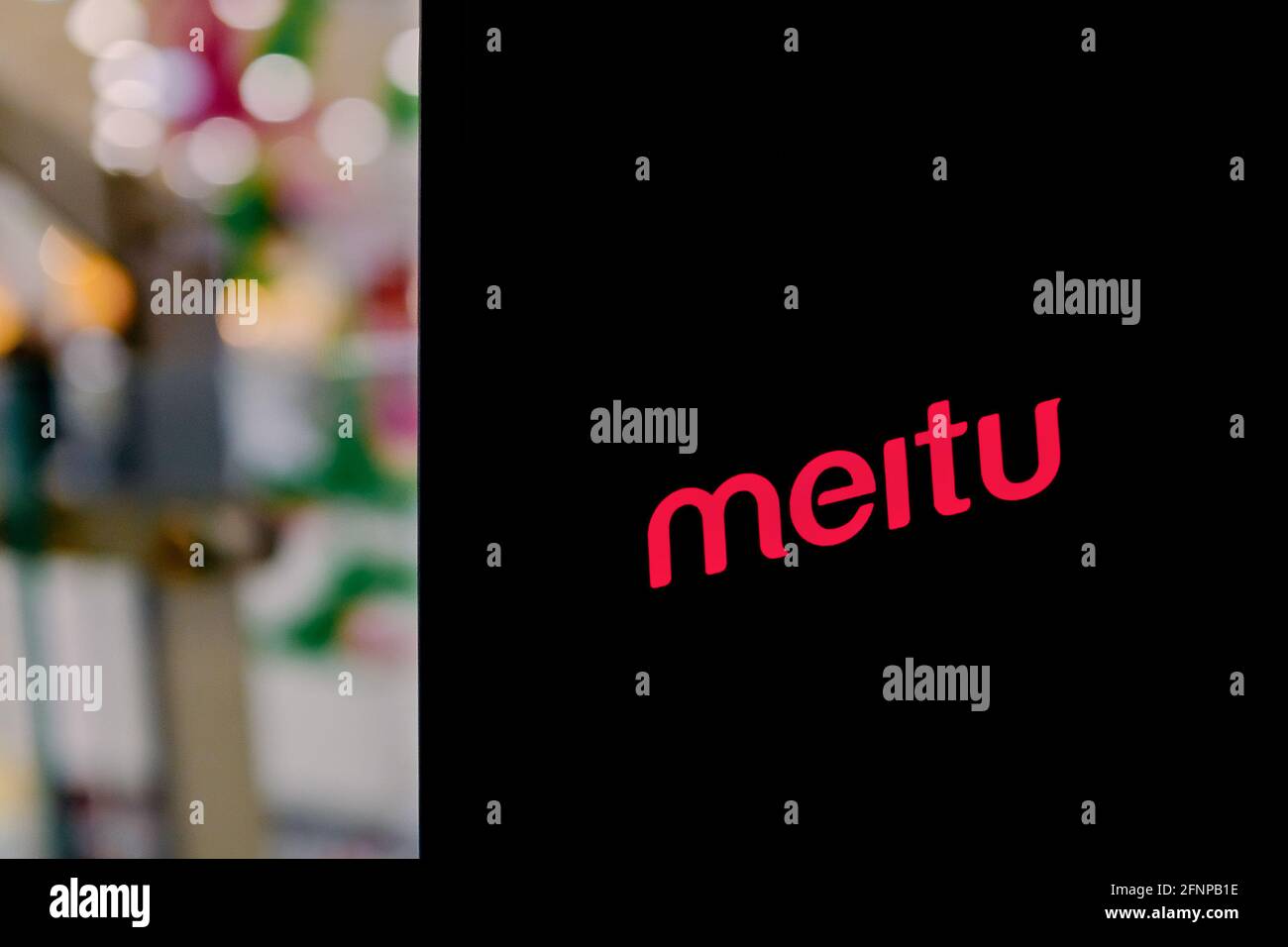 Foto editoriale sul tema Meitu. Foto illustrativa per notizie su Meitu - un'azienda tecnologica cinese Foto Stock