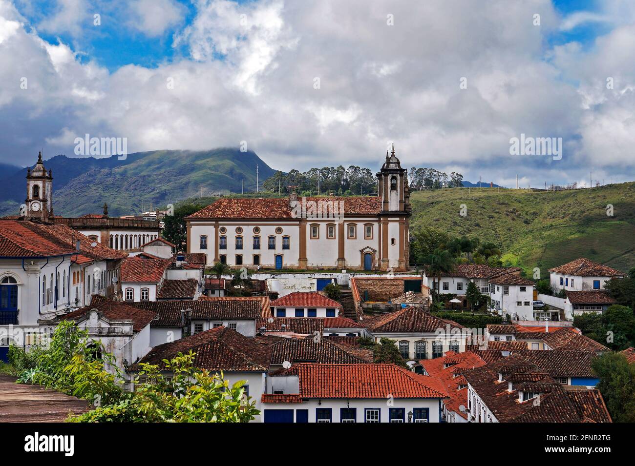 Vista parziale di Ouro Preto, città storica in Brasile Foto Stock