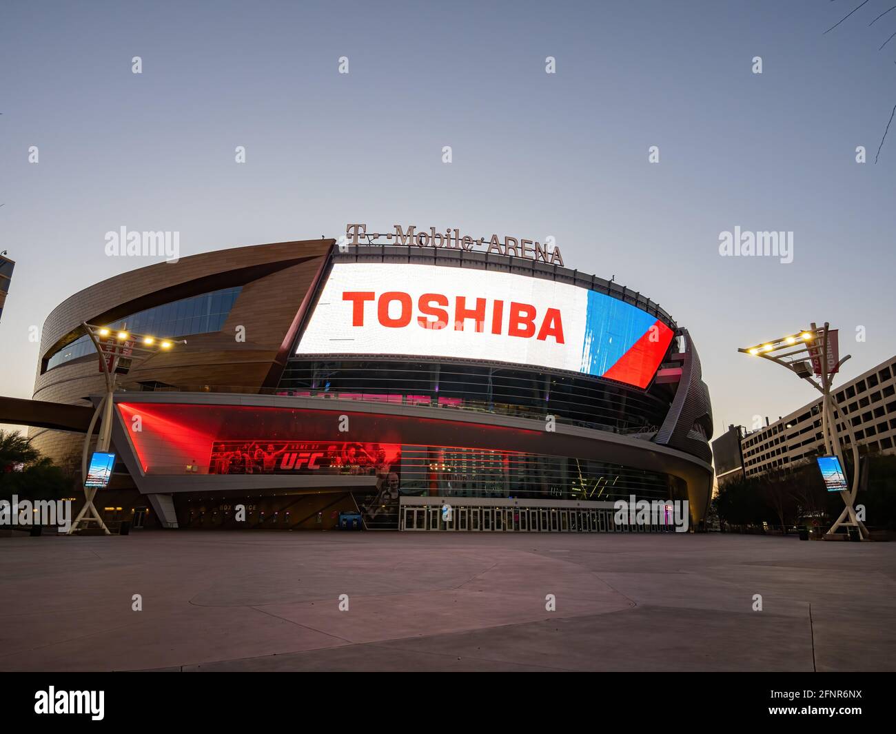 Las Vegas, 21 GENNAIO 2021 - Vista al tramonto della T-Mobile Arena Foto Stock