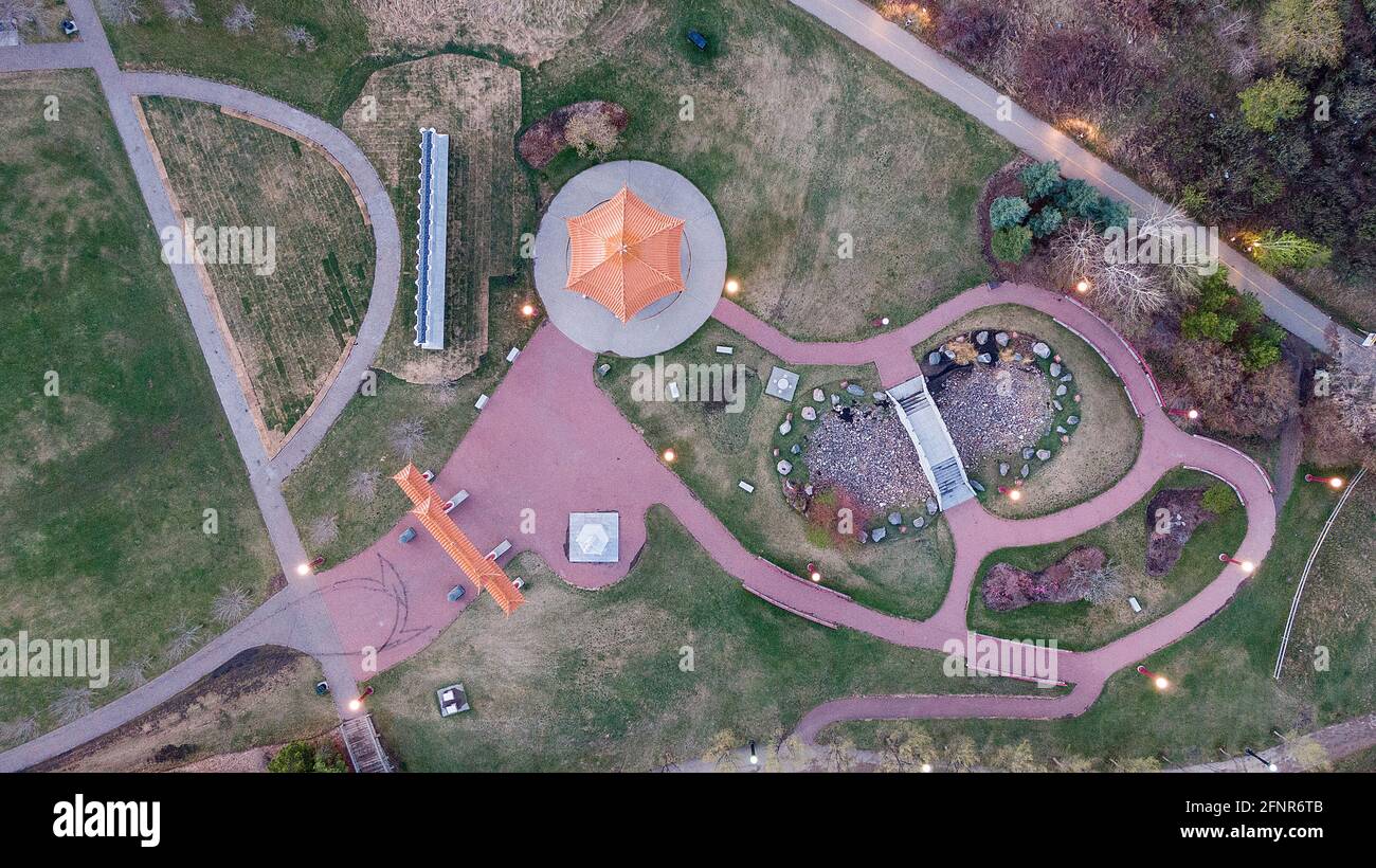 Chinese Garden, Louise McKinney Park, Edmonton Foto Stock