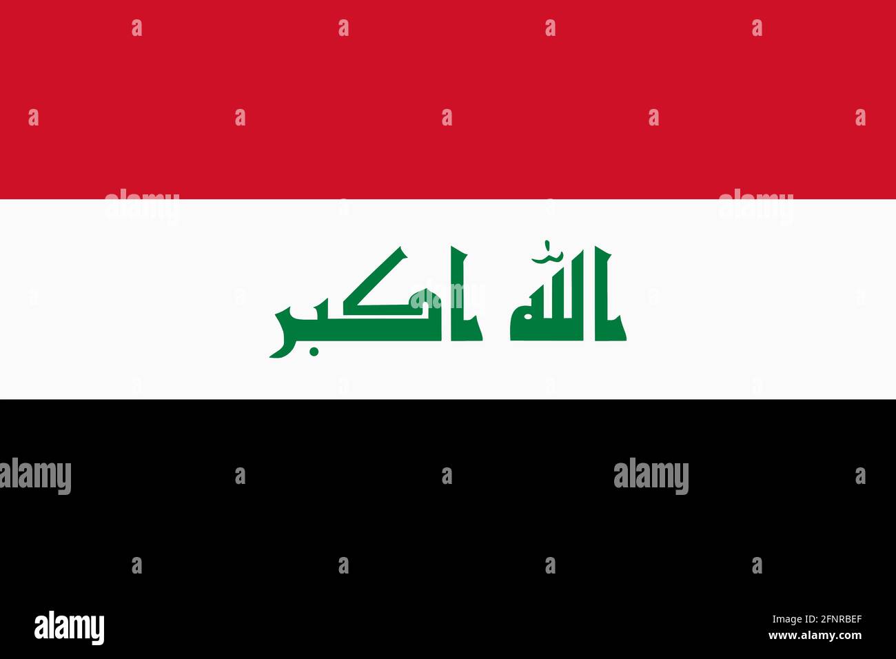 Iraq bandiera sfondo illustrazione rosso bianco nero verde takbir Foto Stock