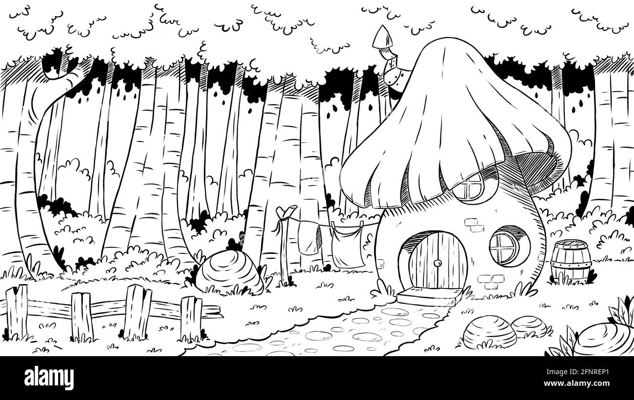 Libro da colorare Paesaggio Foto Stock