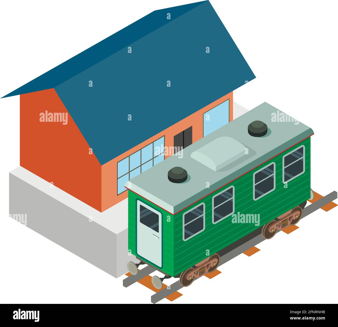 Icona del carro passeggero. Illustrazione isometrica dell'icona vettore del carro passeggeri per il web Illustrazione Vettoriale