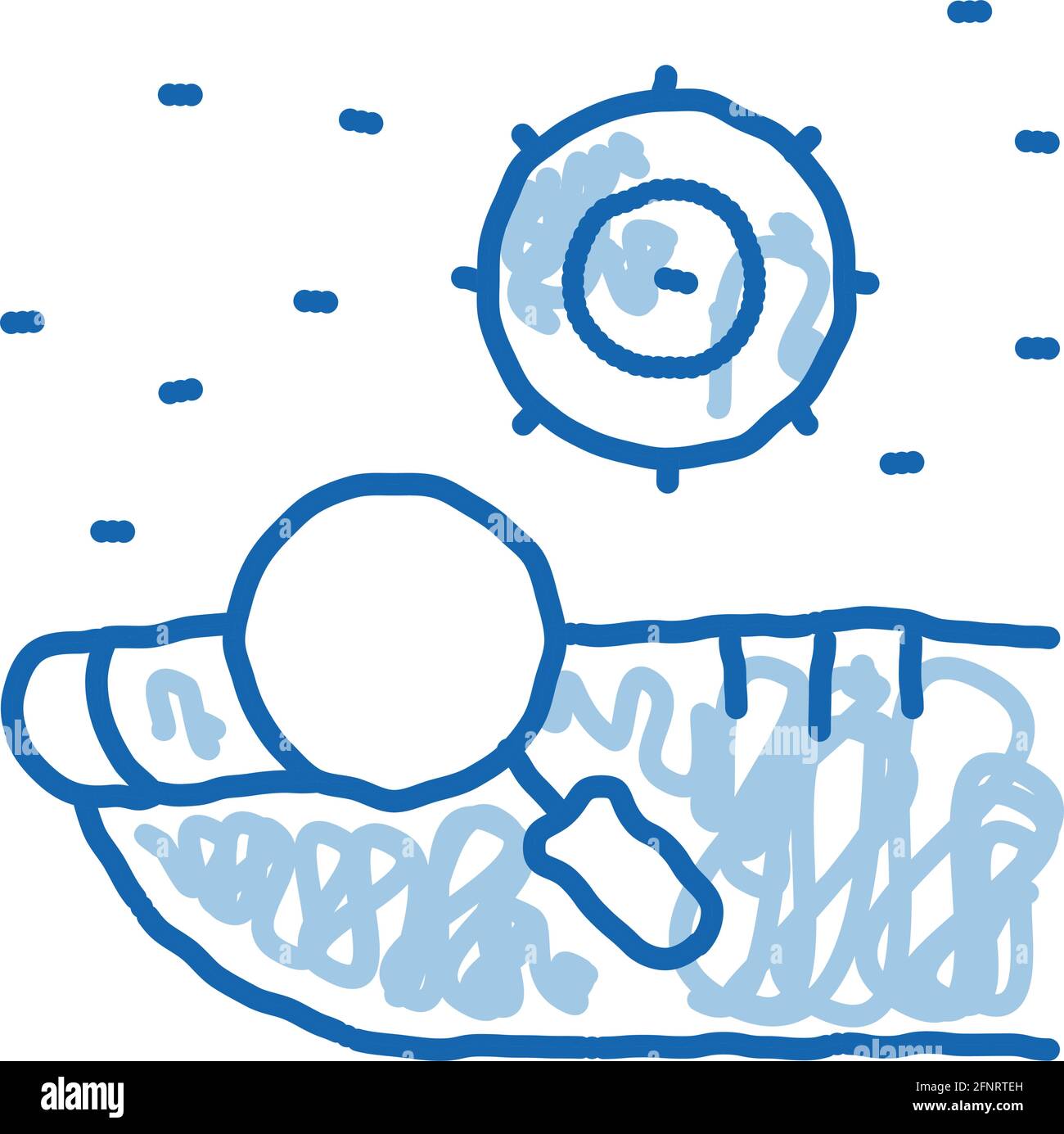 icona di noodle crema di unghie illustrazione disegnata a mano Illustrazione Vettoriale