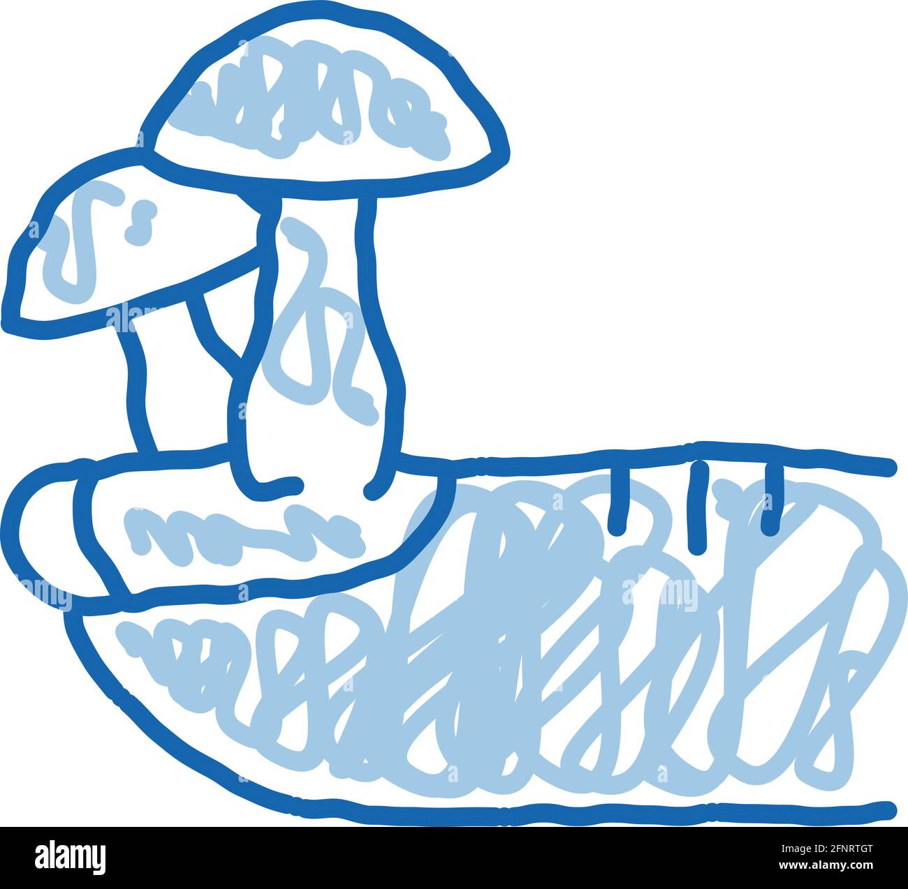 icona di noodle fungo del chiodo illustrazione disegnata a mano Illustrazione Vettoriale