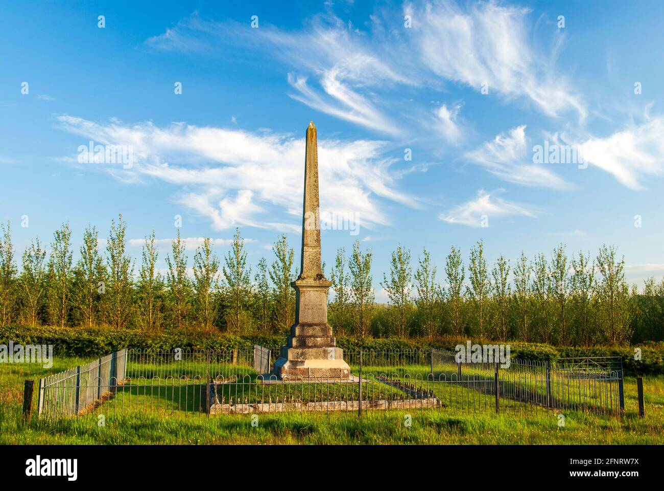 Il monumento di Covenanter commemorava la battaglia di Drumclog vicino a Drumclog nel Lanarkshire, Scozia. Foto Stock