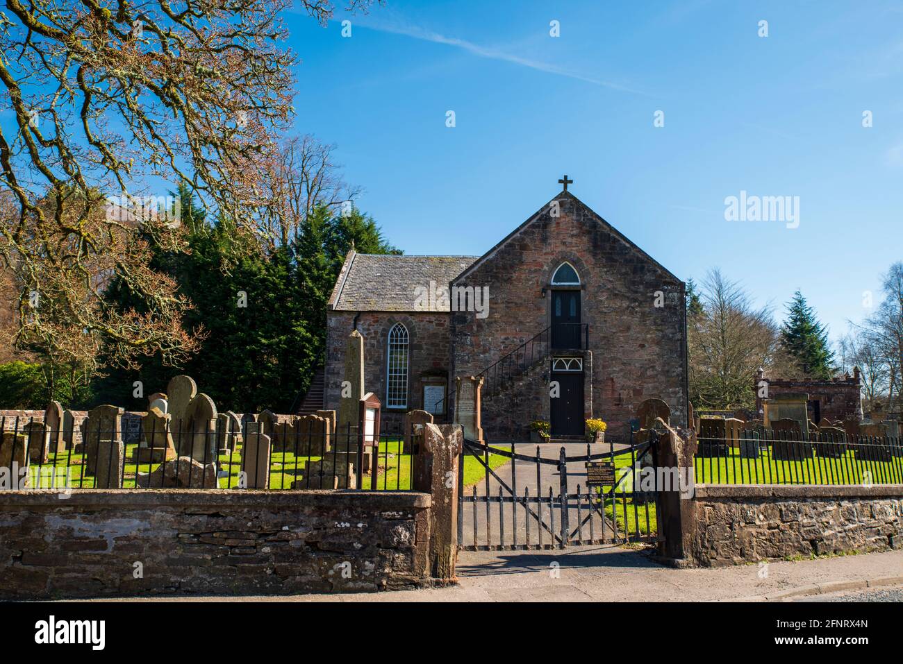 Chiesa di Sorn e cimitero di Sorn nell'Ayrshire orientale, Scozia. Foto Stock