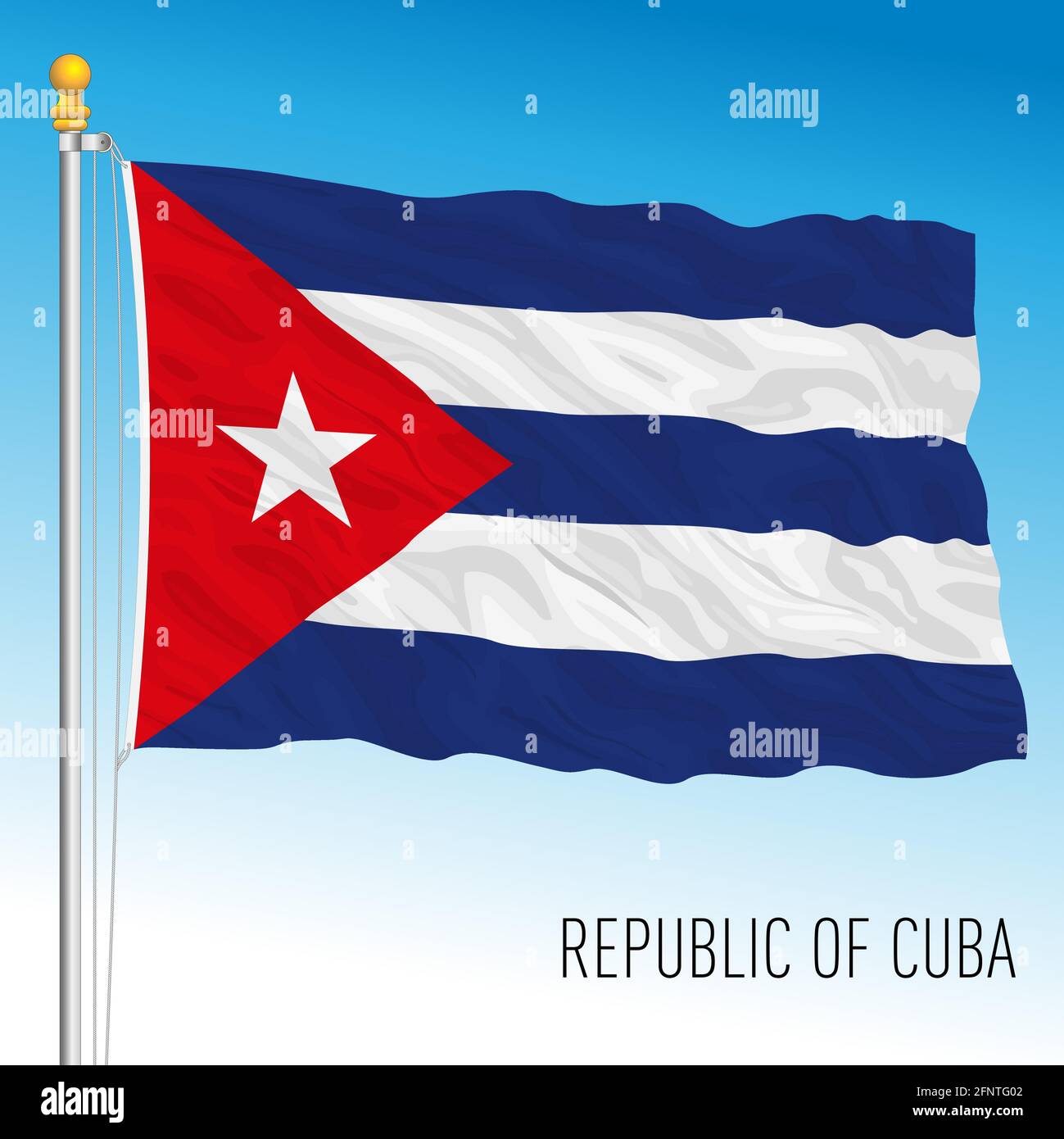 Bandiera nazionale ufficiale cubana, paese americano, illustrazione vettoriale Illustrazione Vettoriale