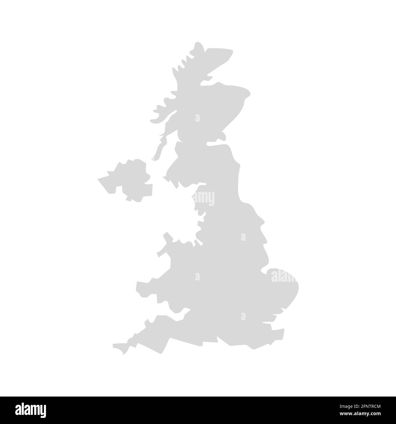 Mappa della regione vettoriale della contea del Regno Unito. Regno Unito regione orientale irlanda semplice mappa vettoriale Illustrazione Vettoriale