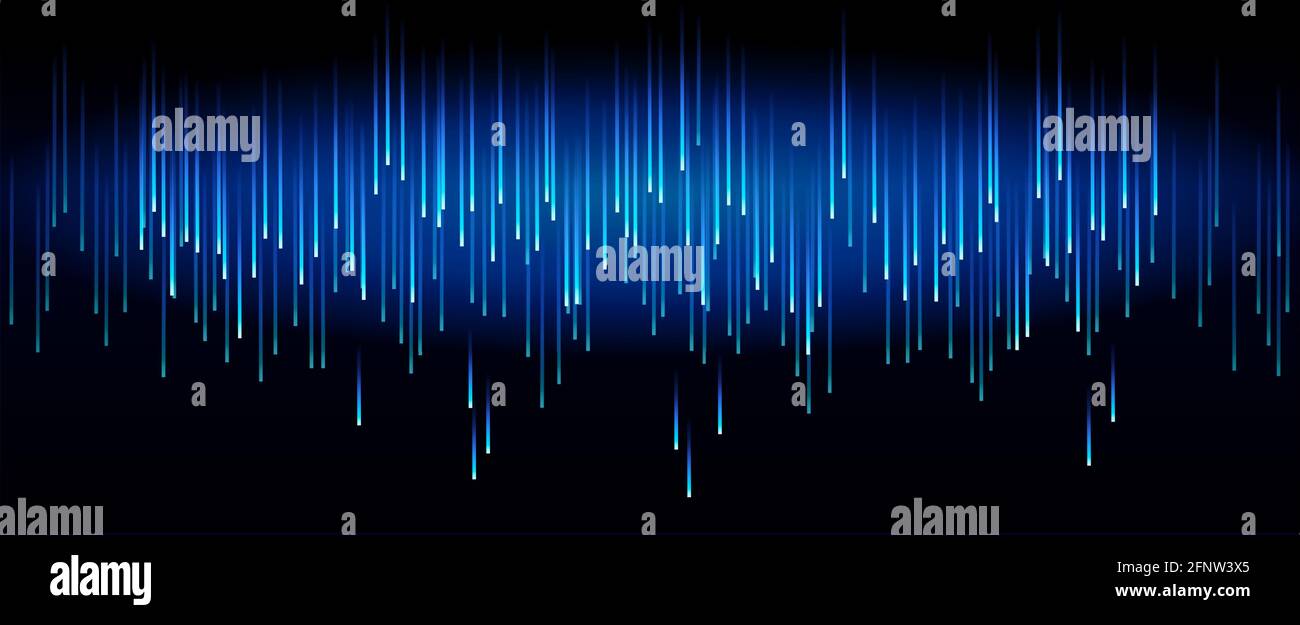 Blu scuro tecnologia Sci-fi matrice astratta sfondo futuristico, flusso di dati del computer, illustrazione vettoriale. Illustrazione Vettoriale