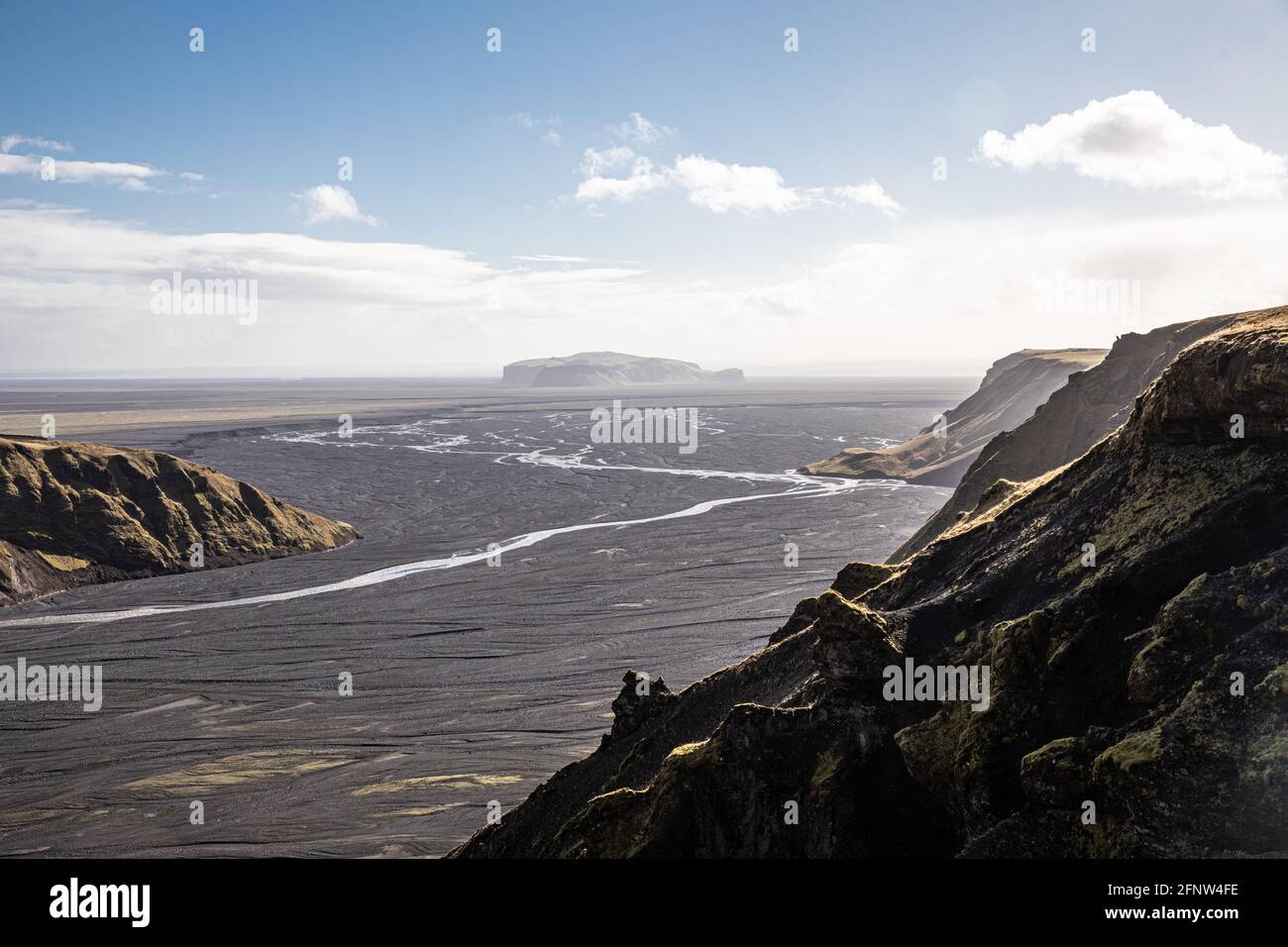 Esplorare gli interni islandesi di 4 x 4 Foto Stock