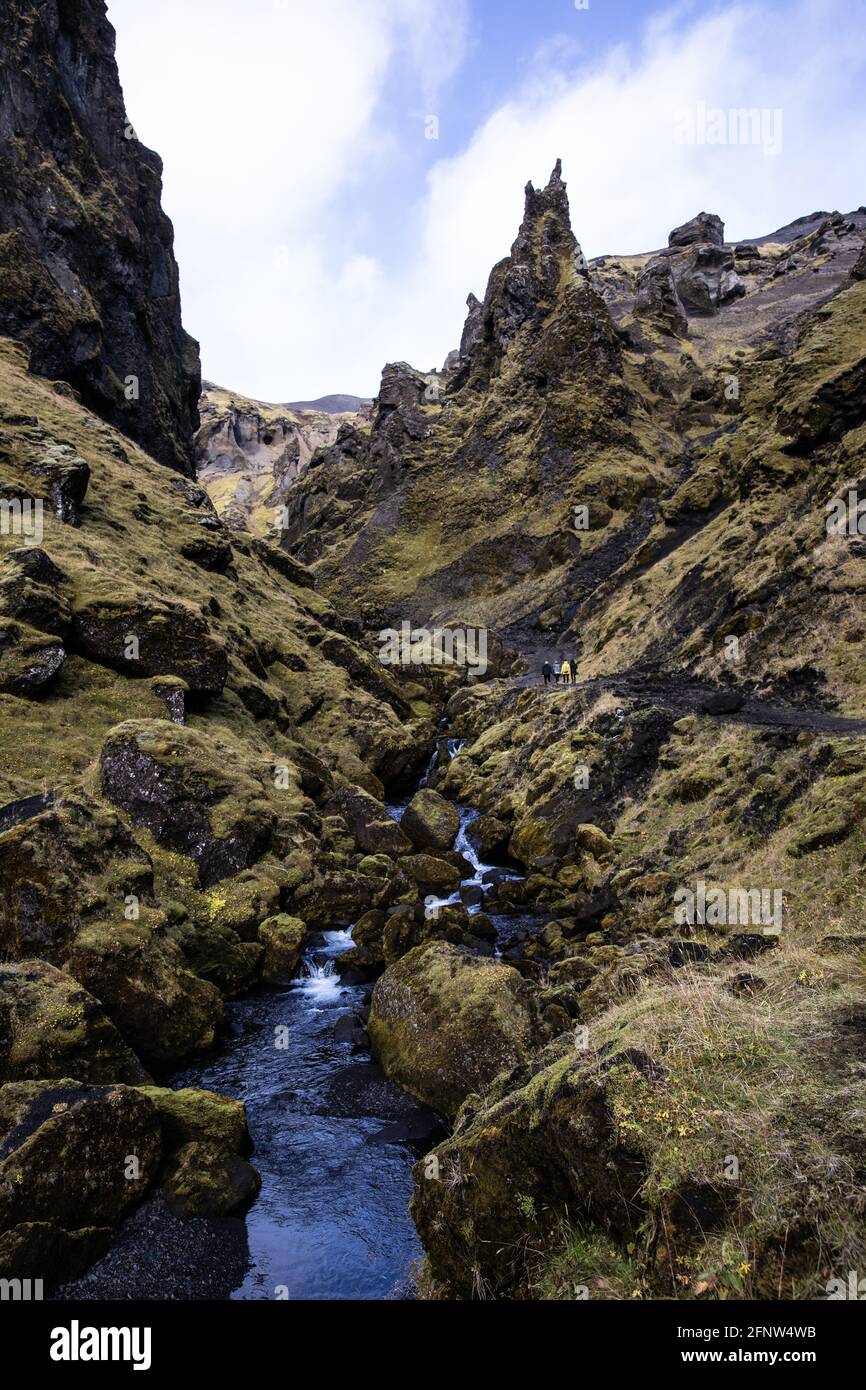 Esplorare gli interni islandesi di 4 x 4 Foto Stock