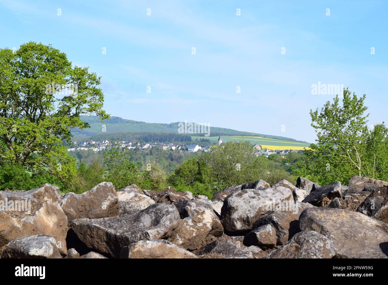 Eifel in primavera, Mendig Foto Stock