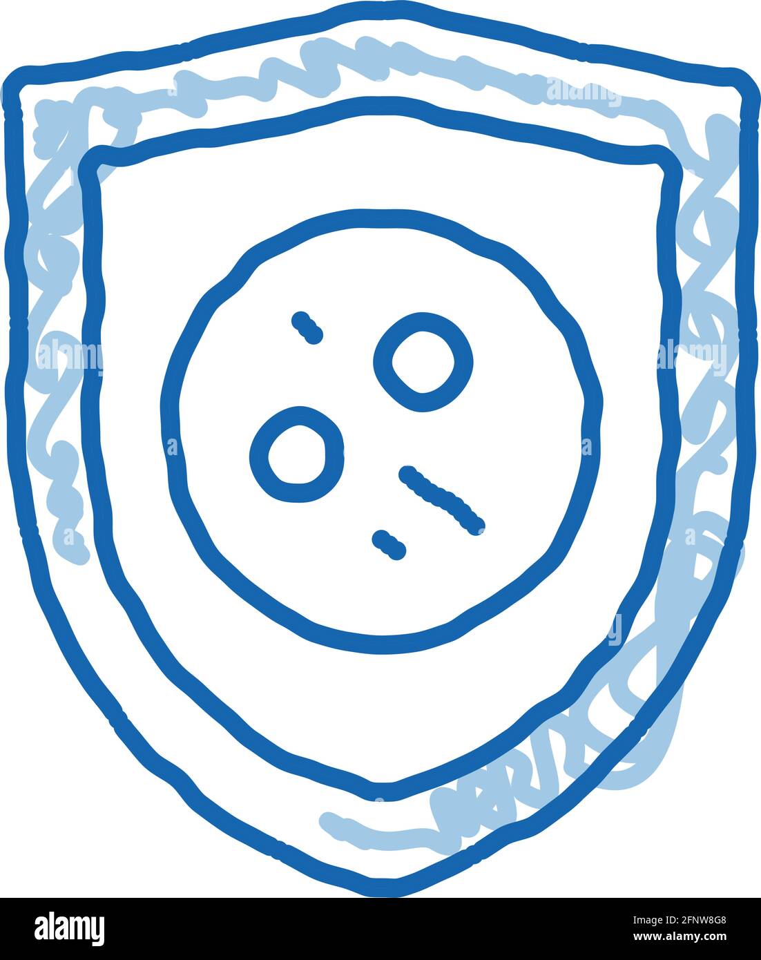 dermatite problema doodle icona mano disegnata illustrazione Illustrazione Vettoriale