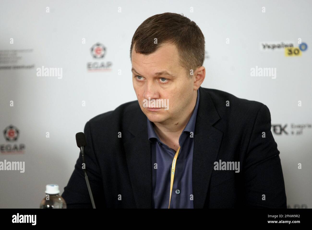KYIV, UCRAINA - 19 MAGGIO 2021 - Presidente della Scuola di Economia di Kiev, Ministro dello sviluppo economico (2019-2020), Consigliere al Capo del Off Foto Stock
