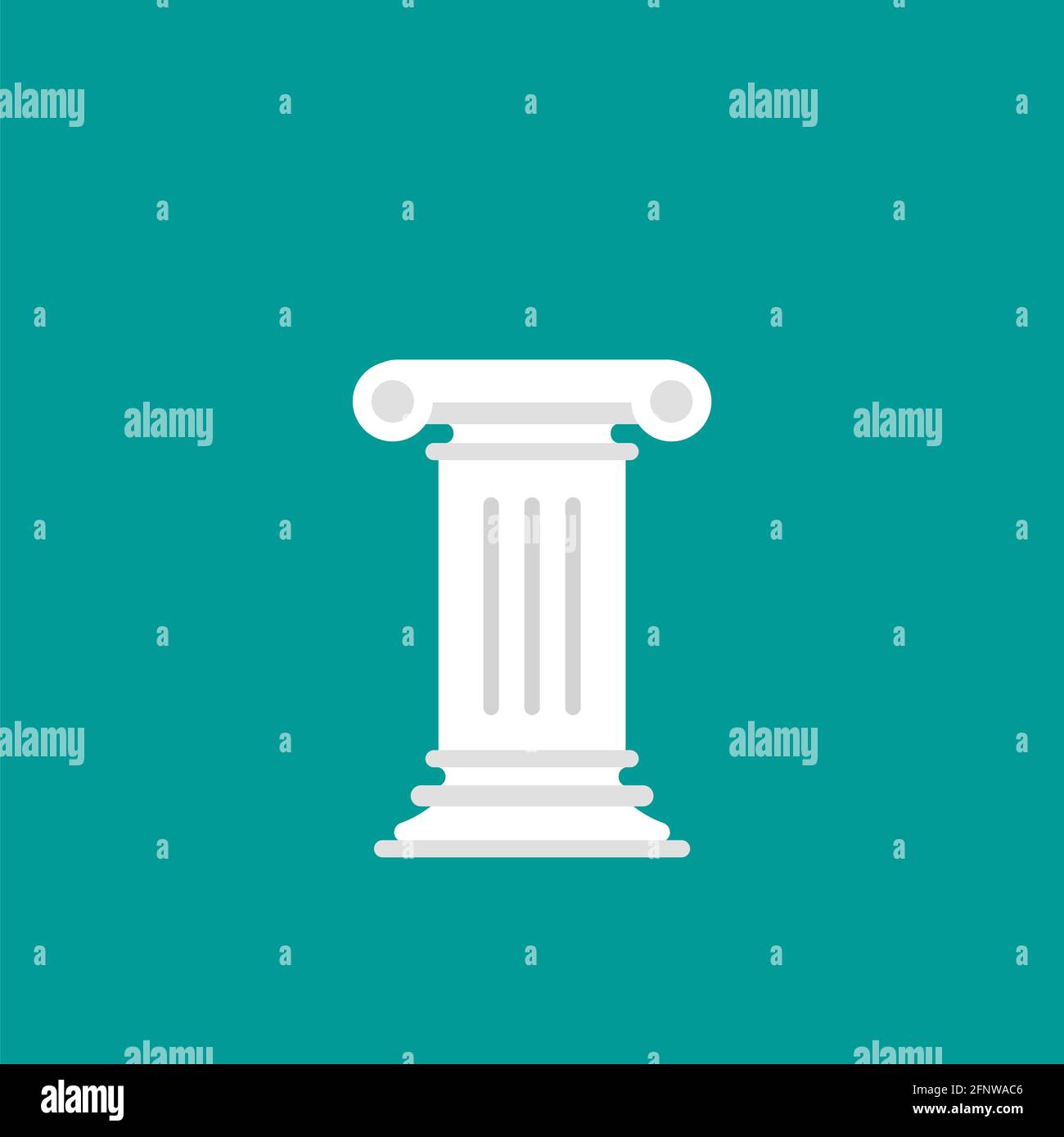 Piedistallo vincitore. Podio per il miglior prodotto con colonna greca o romana. Antico pilastro. Simbolo della storia o della legge. Illustrazione Vettoriale
