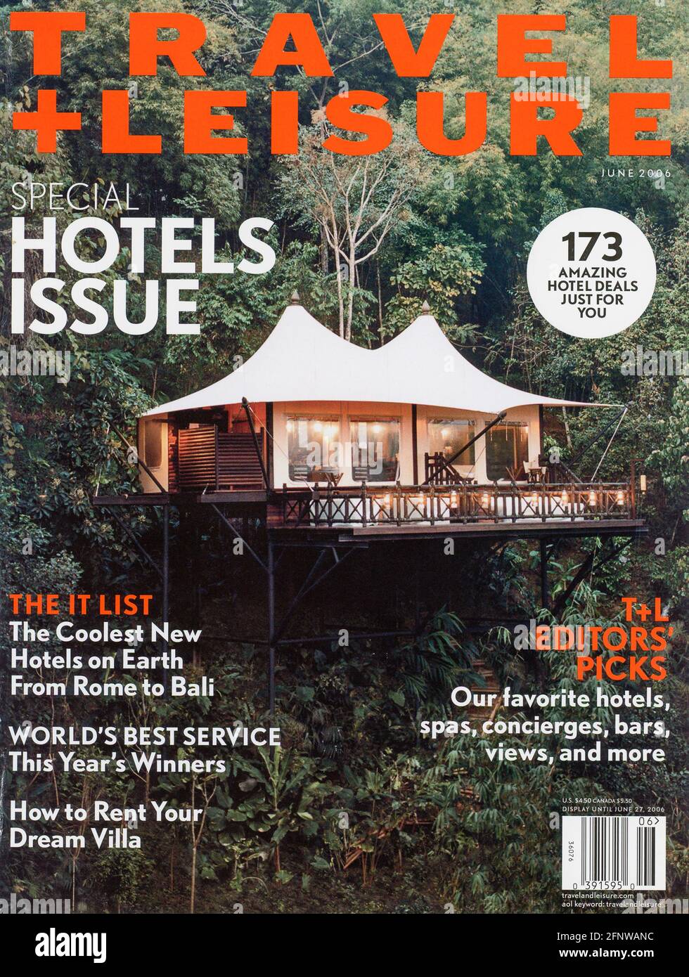 Giugno 2006 copertina della rivista Travel+Leisure, USA Foto Stock
