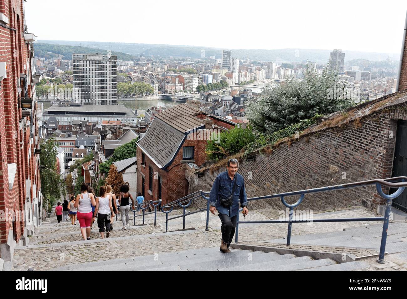 Montagne de Bueren, escalier de 374 marce, Liegi, Belgique Foto Stock