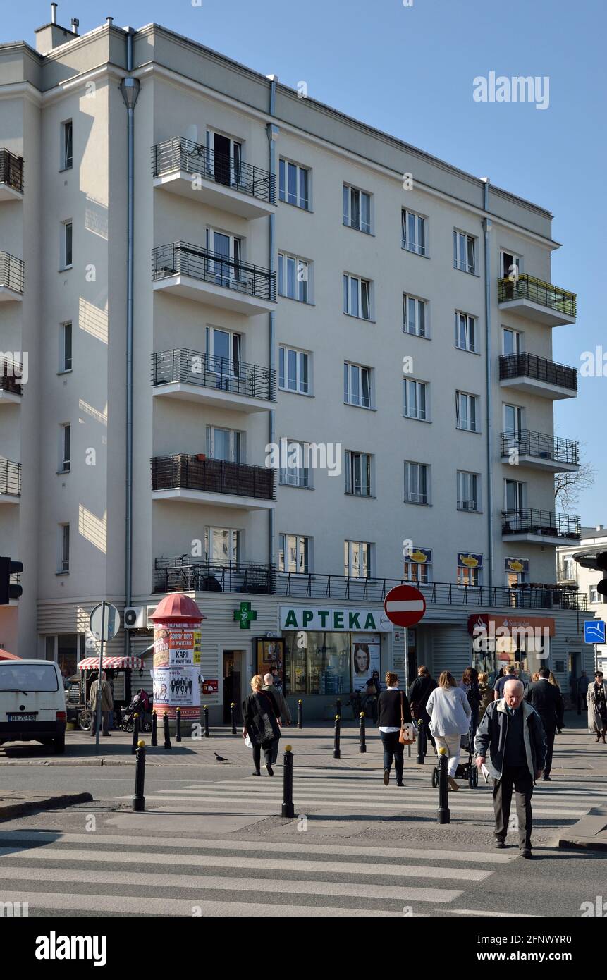 Edificio residenziale di Varsavia Housing cooperative, quartiere Zoliborz, Varsavia, Polonia Foto Stock