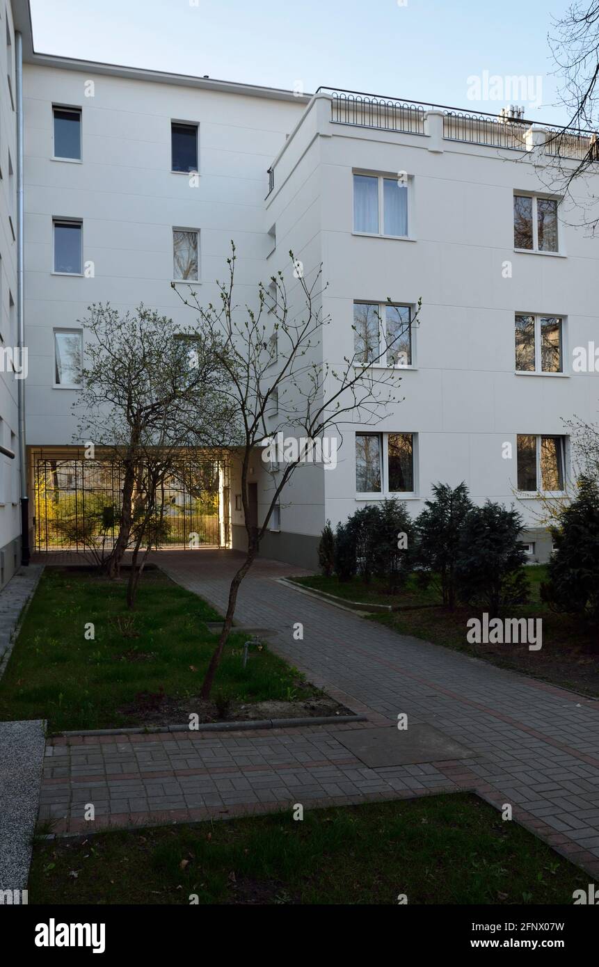 Edificio residenziale di Varsavia Housing cooperative, quartiere Zoliborz, Varsavia, Polonia Foto Stock