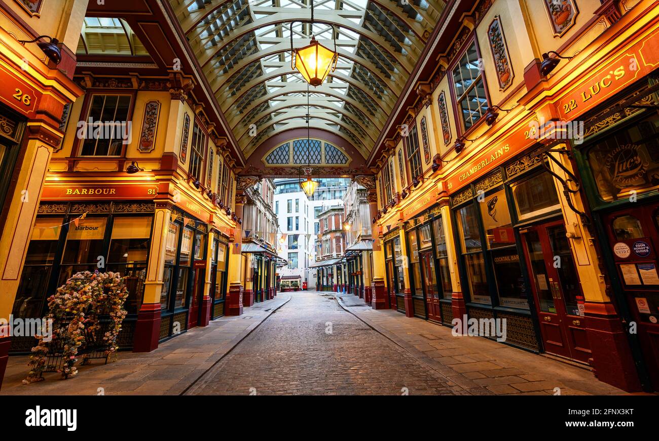 Londra, Regno Unito: Il mercato di Leadenhall è un mercato coperto situato nel centro storico della città di Londra. Foto Stock