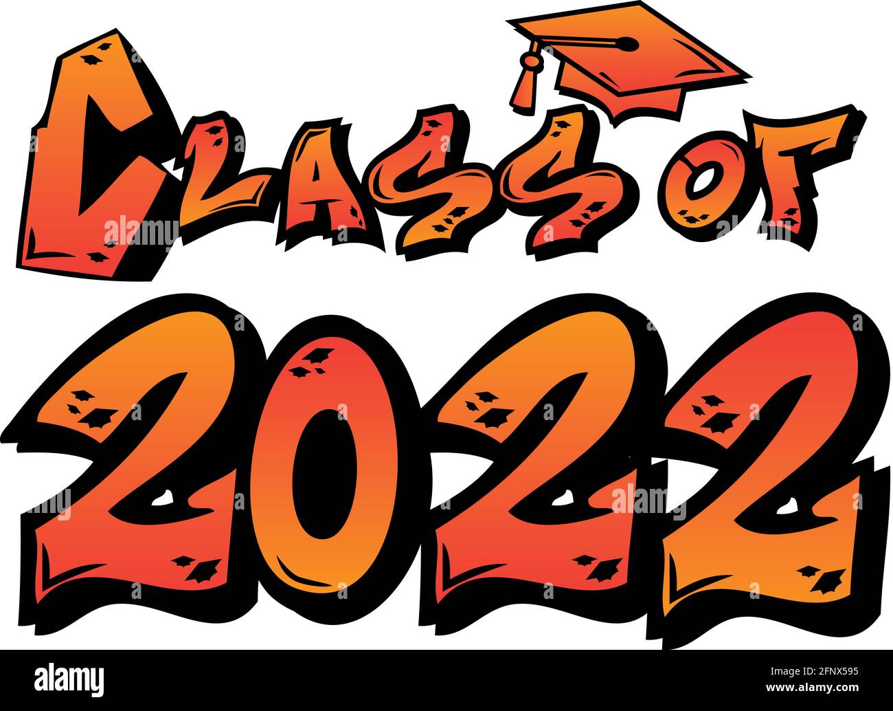 Classe di 2022 Graffiti Logo Orange Foto Stock