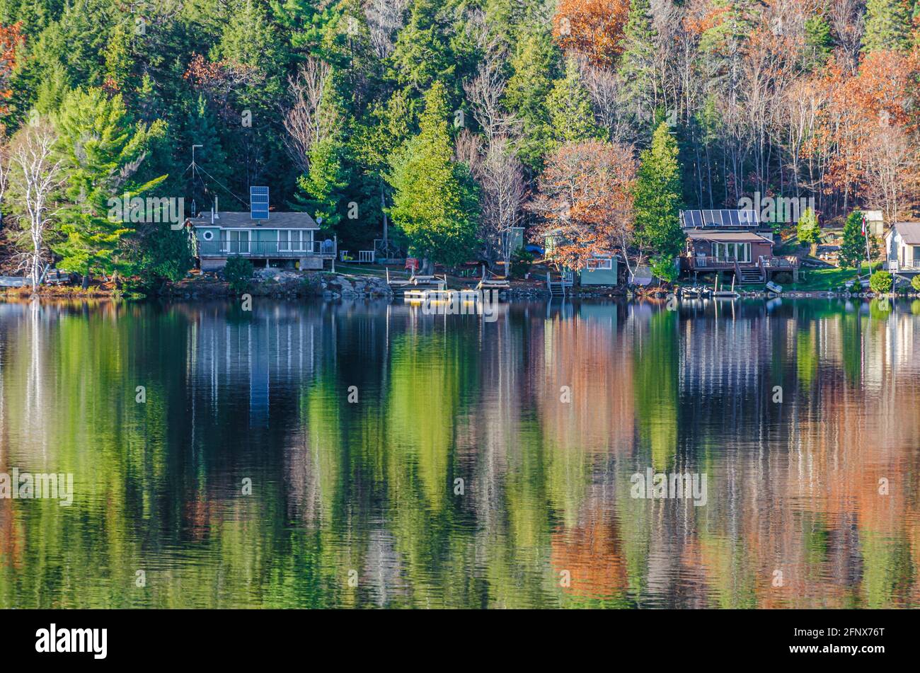 Lago di foresta in Killarney Park durante la stagione autunnale Foto Stock