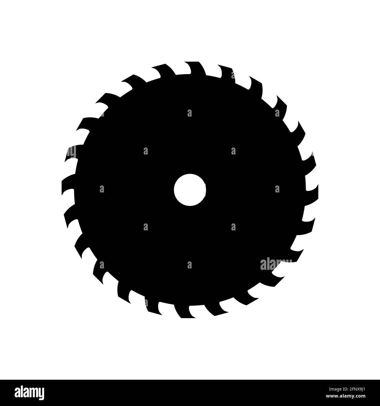 Icona metallo sega circolare. Icona lama vettoriale taglio utensile Illustrazione Vettoriale