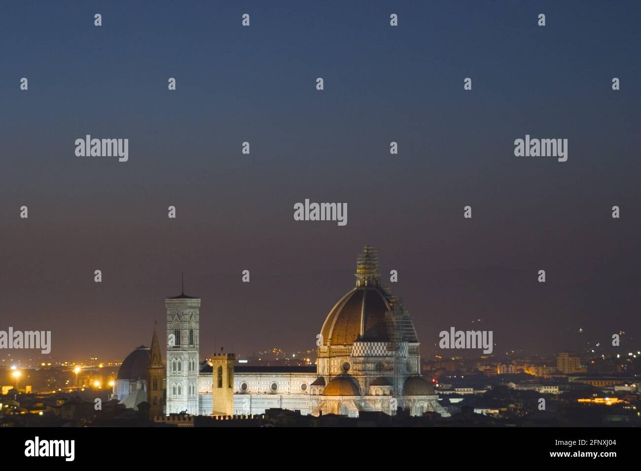 Cattedrale di Firenze di notte, Italia, Toscana, Firenze Foto Stock