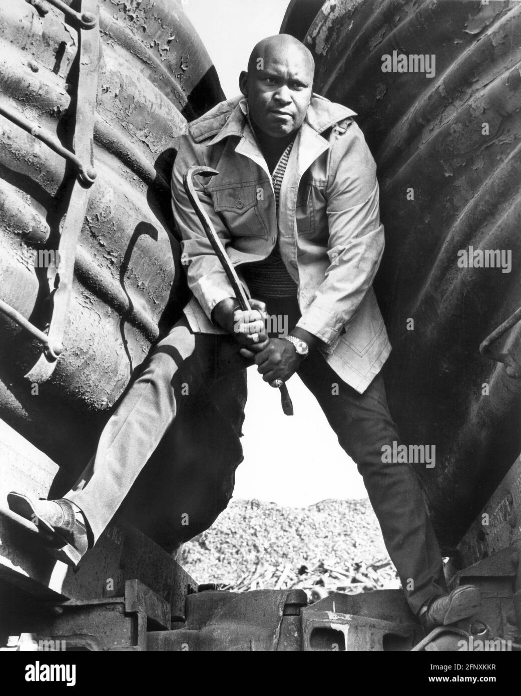 Fred Williamson, Ritratto integrale sul set del film, 'Hammer', United Artists, 1972 Foto Stock