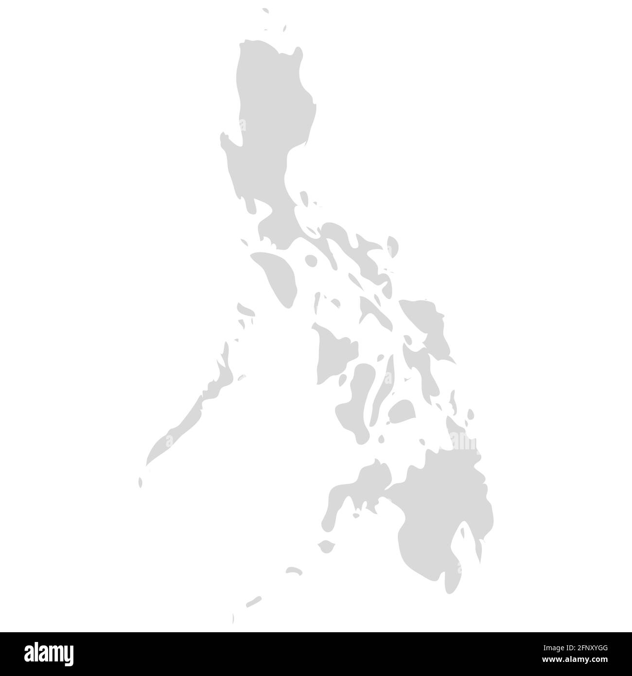Mappa del vettore del paese dell'area filippina. Mappa di sfondo grigio filippino Illustrazione Vettoriale