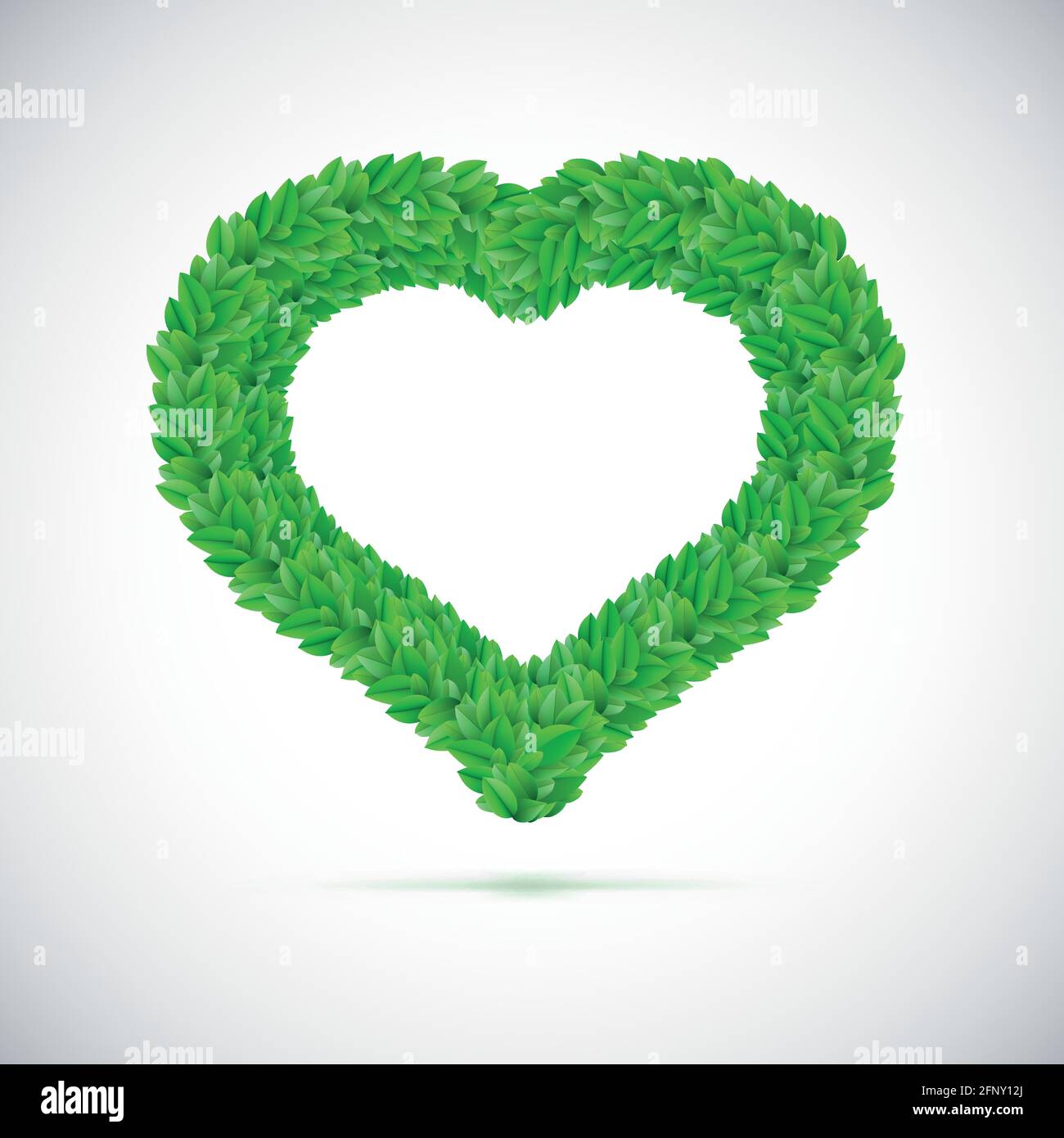 Cuore, costituito da foglie verdi Illustrazione Vettoriale