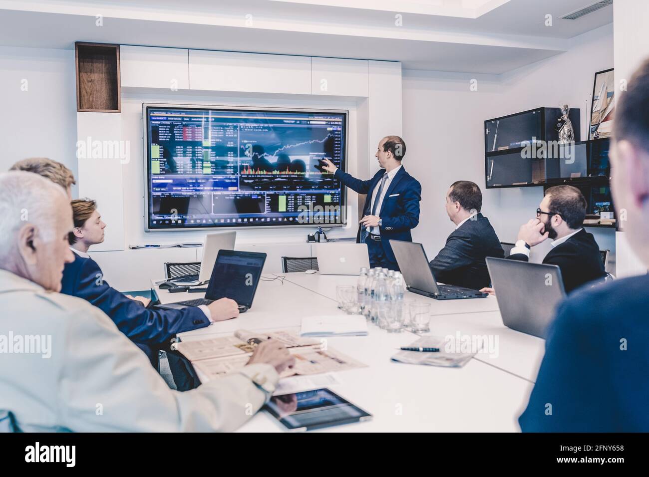 Presentazione aziendale sulla riunione aziendale. Foto Stock