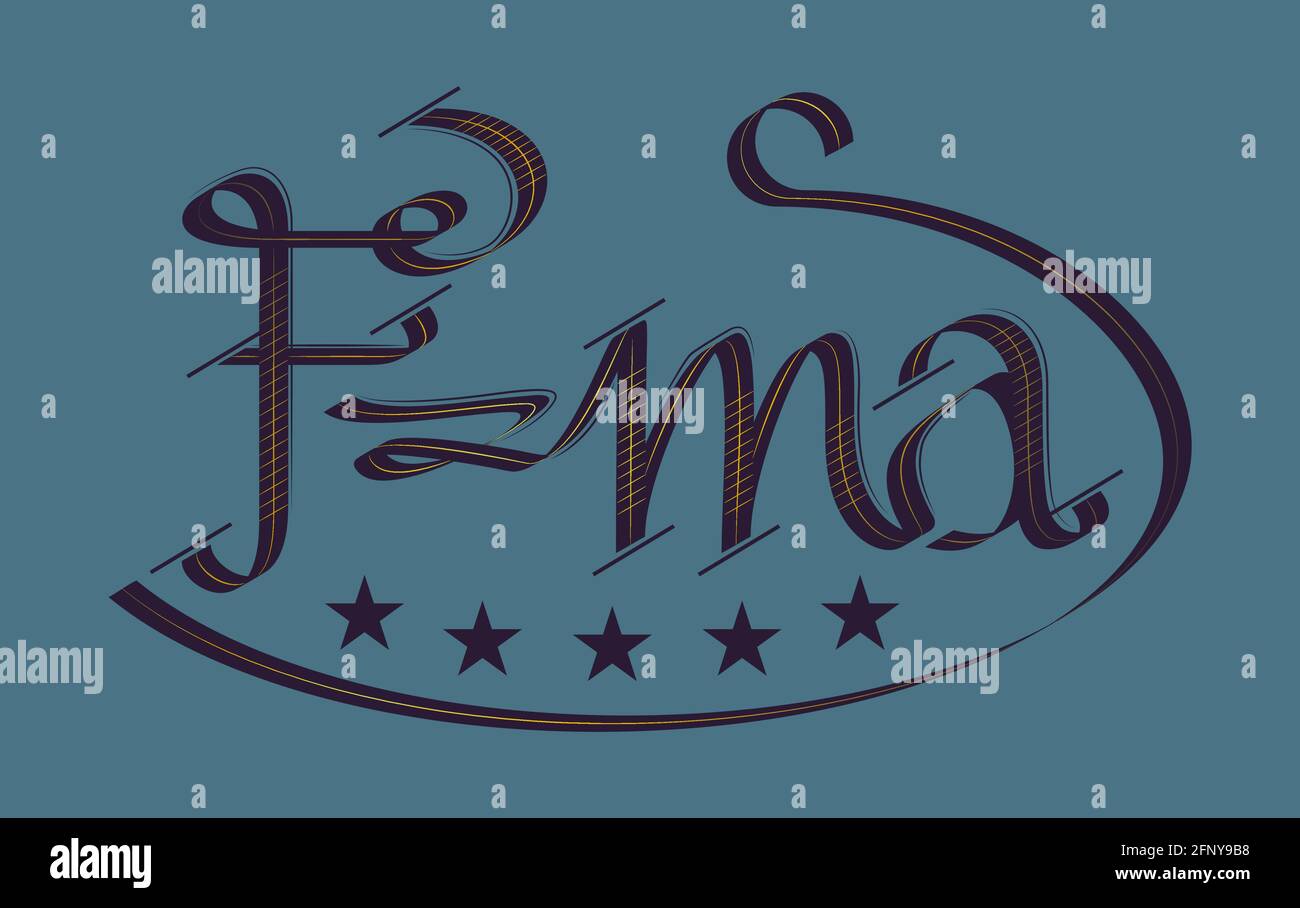 Vettore bella formula in stile monogramma. Arte digitale Illustrazione Vettoriale