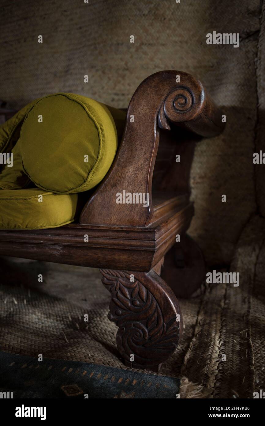 Biologico, fuori dalla griglia casa vicino al mare a Manda, Lamu, Kenya. Foto Stock