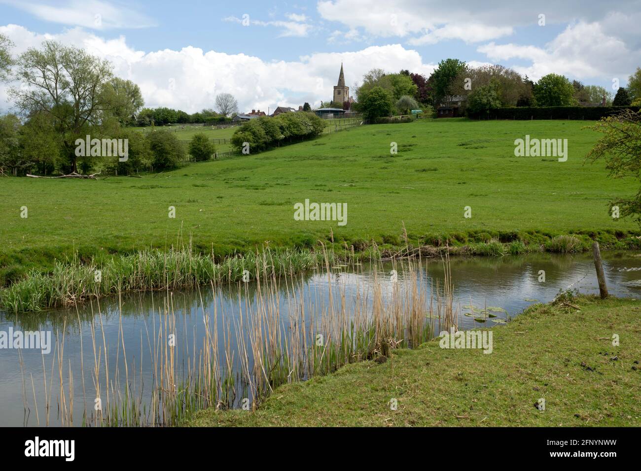 The River Swift at Churchover, Warwickshire, Inghilterra, Regno Unito Foto Stock