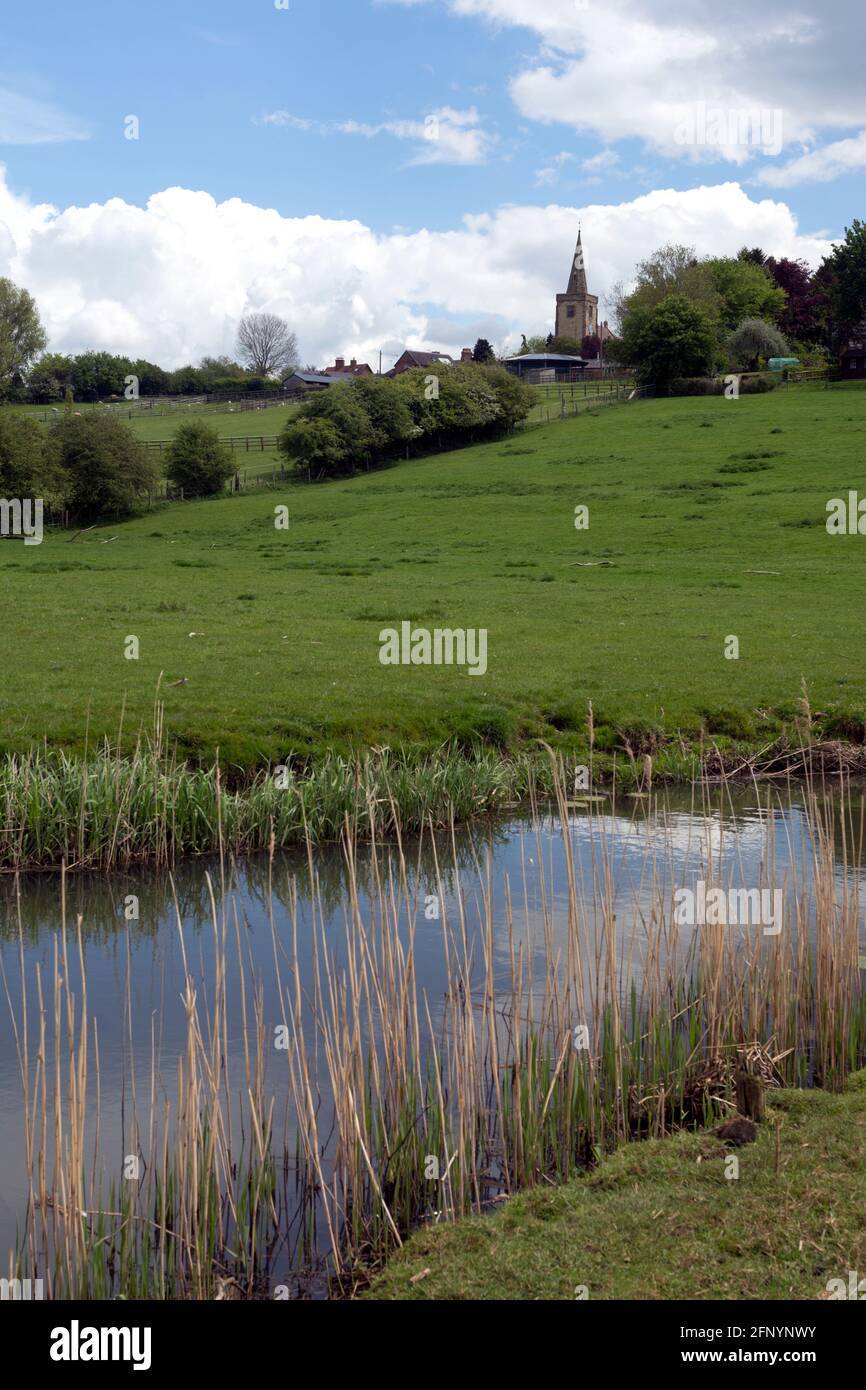 The River Swift at Churchover, Warwickshire, Inghilterra, Regno Unito Foto Stock