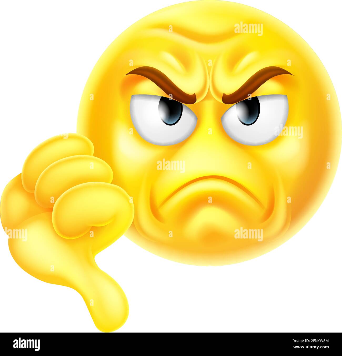 Thumbs down dislike Emoticon Emoji Cartoon icona Illustrazione Vettoriale