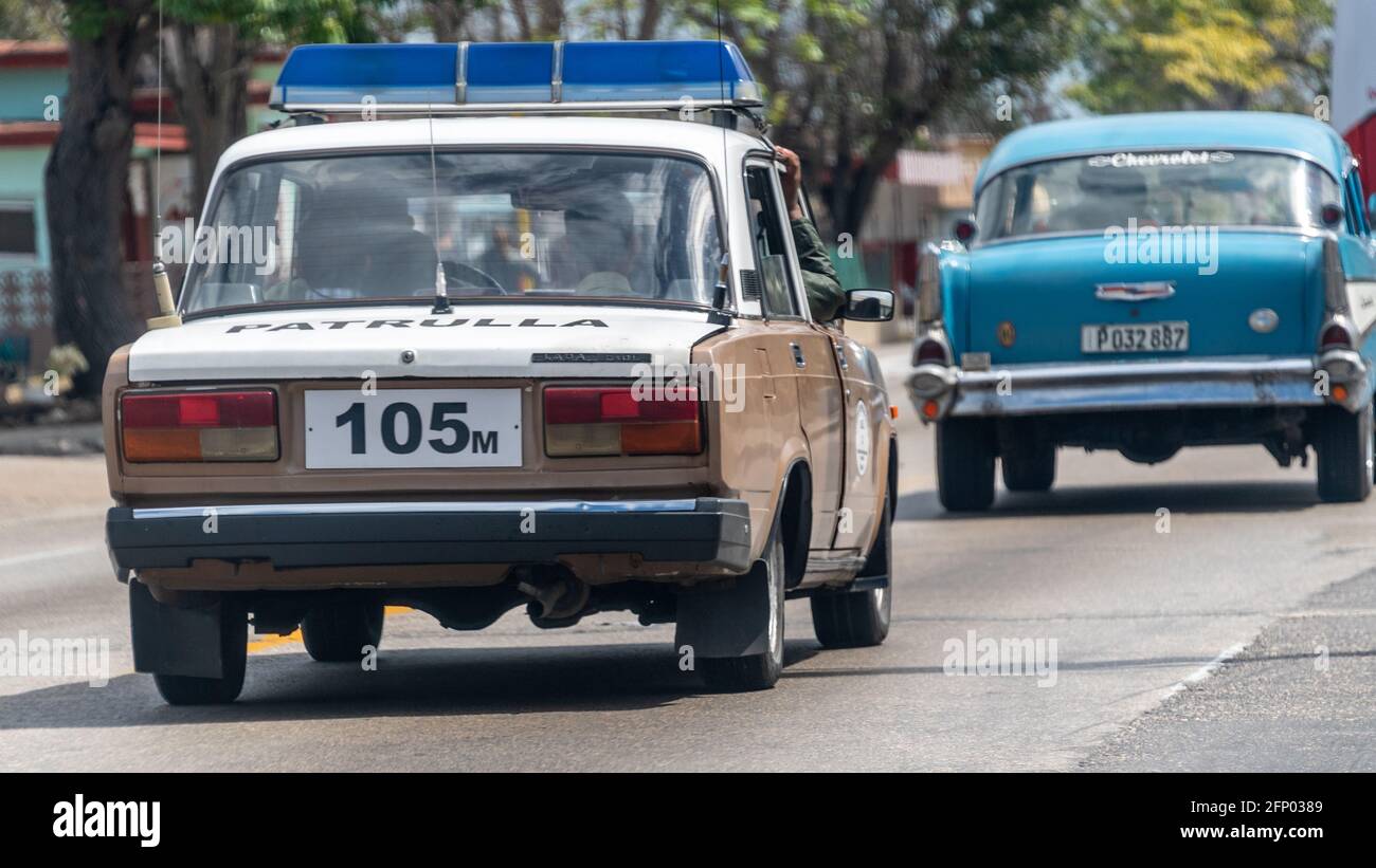 Un veicolo di sicurezza dello Stato cubano, Cuba nel 2017 Foto Stock