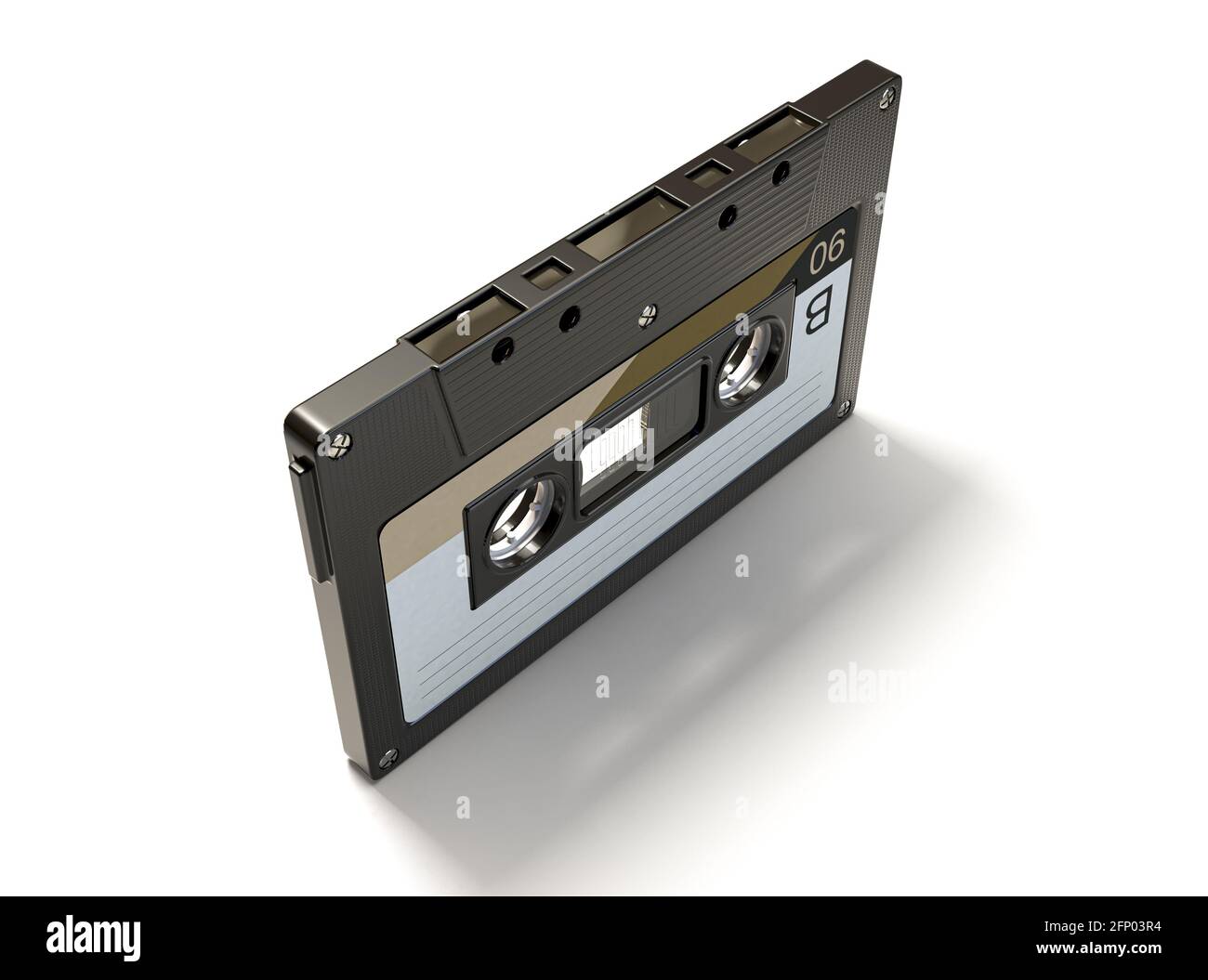Un concetto che mostra una cassetta audio vintage su un Sfondo isolato - rendering 3D Foto Stock