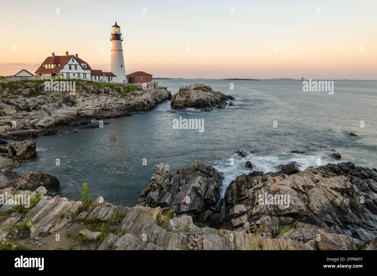 Portland Head Light, Cape Elizabeth, Portland, Maine, New England, Stati Uniti, Nord America Foto Stock