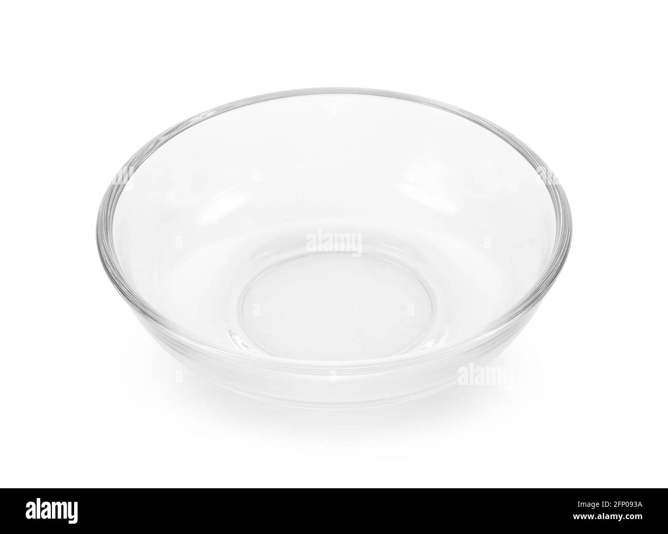 Ciotola di vetro isolato su sfondo bianco Foto Stock
