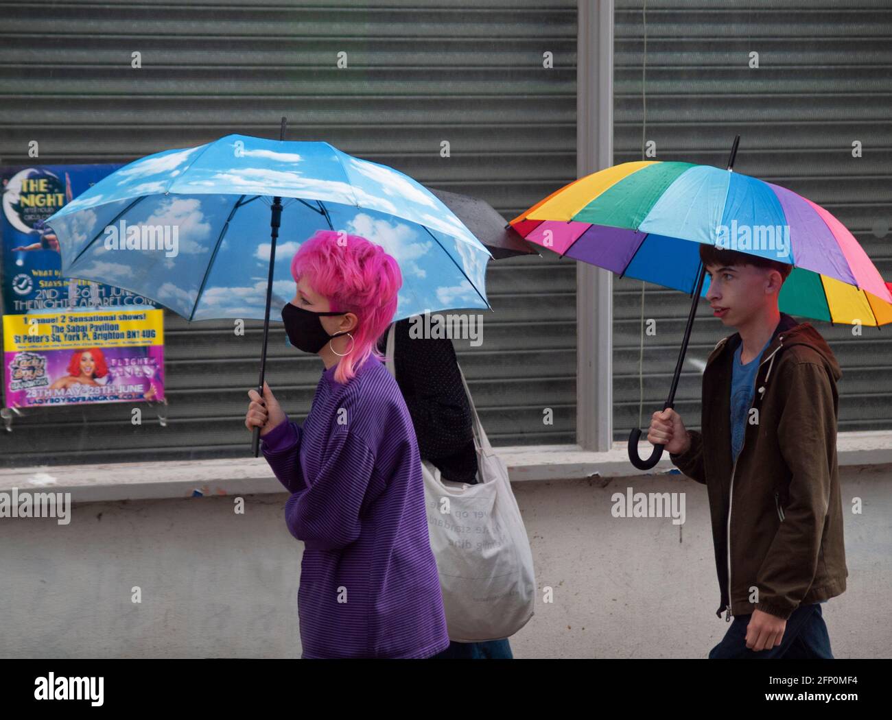 Una giornata bagnata a Brighton Foto Stock