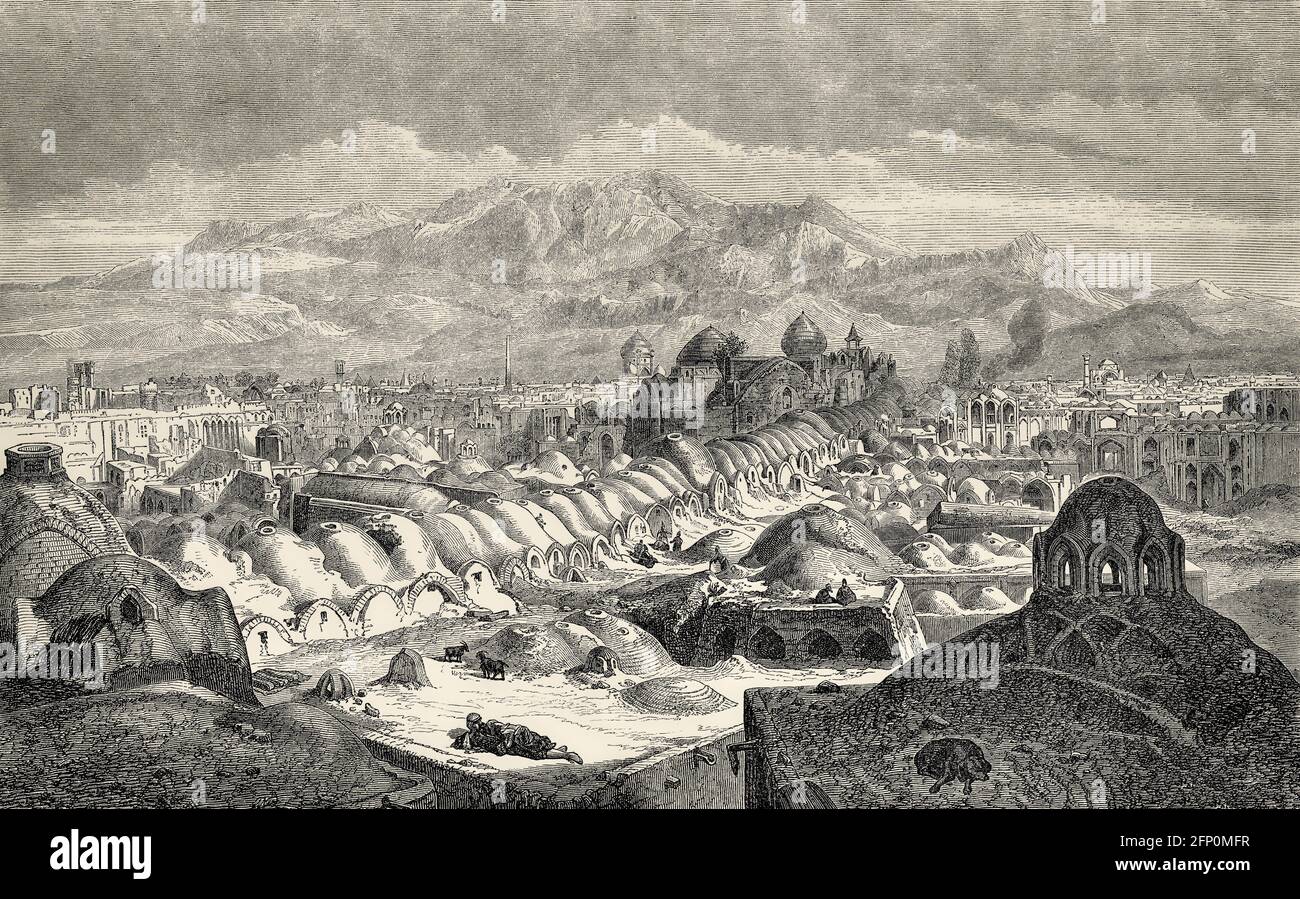 Bazaar storico di Kashan, provincia di Isfahan, Iran, 19 ° secolo Foto Stock