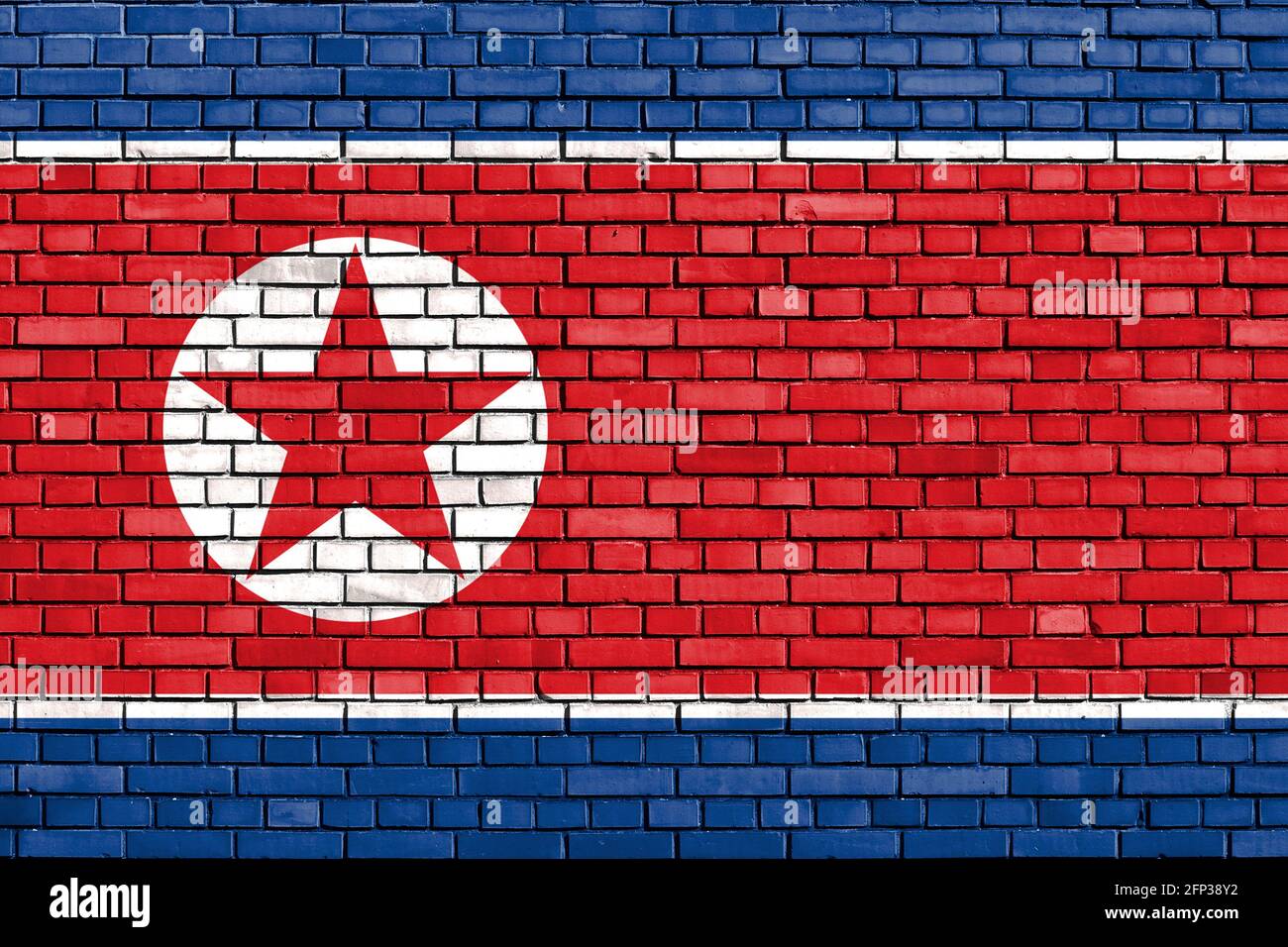 Bandiera Della Corea Del Nord Sull'asta Della Bandiera Fotografia Stock - Immagine di simbolo