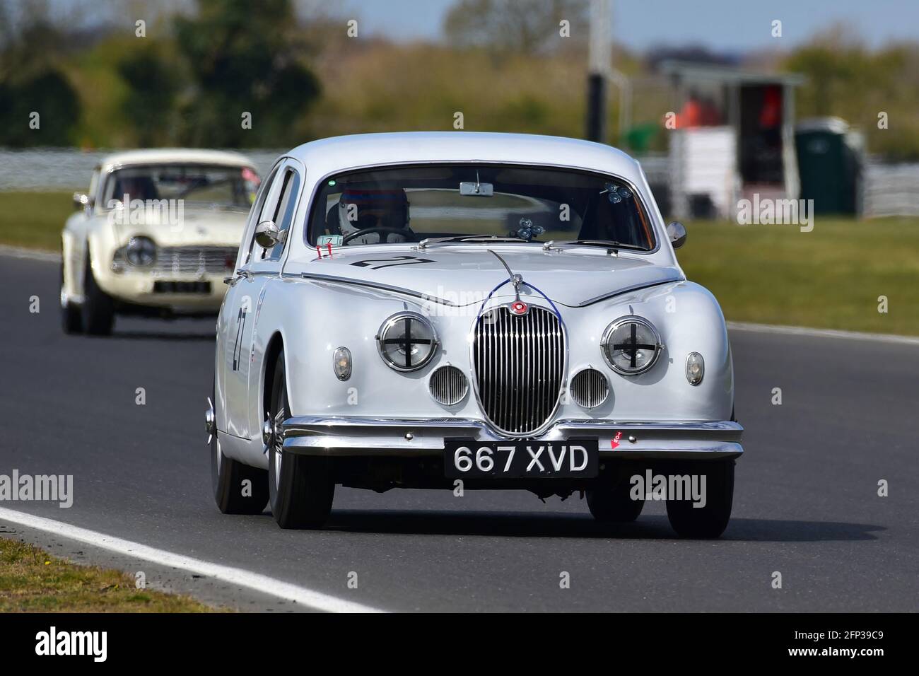 Simon Aldridge, Jaguar Mk1, Ecurie Classic Racing, Historic Sports Car Club, HSCC, Jim Russell Trophy Meeting, aprile 2021, Snetterton, Norfolk, Great Foto Stock