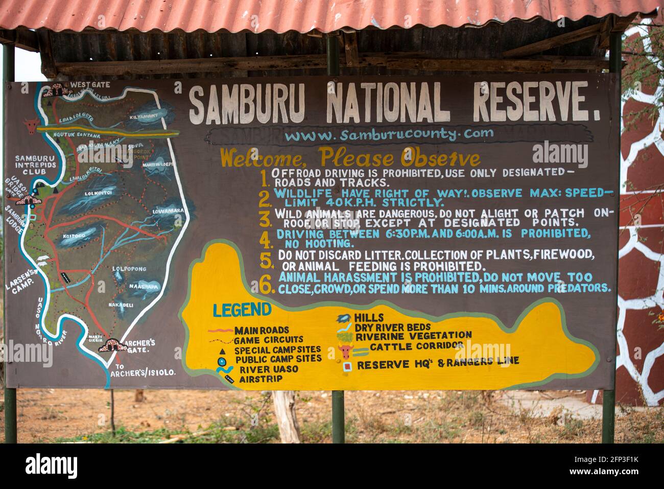 Ingresso al Parco della Riserva Nazionale di Samburu Foto Stock