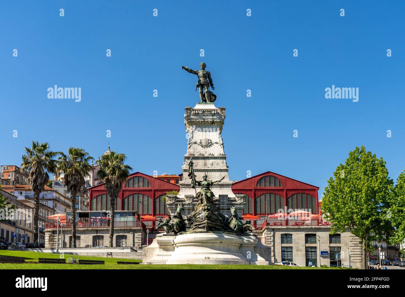 Denkmal Monumento ao Infante Dom Henrique, Porto, Portogallo, Europa | Statua del Principe Enrico il Navigatore- Monumento ao Infante Dom Henrique, Porto Foto Stock